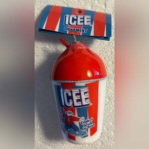 Christmas Ornament Icee Coldest Drink In Town Ruz Advertising Plastic